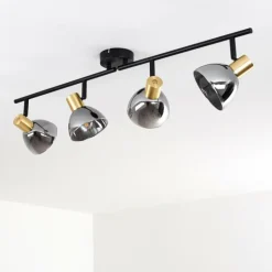 Plafonnier Mariefred Noir, 4 lumières
