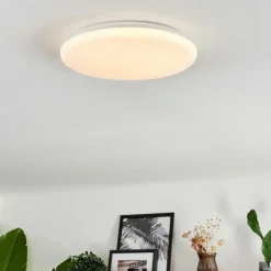 Plafonnier Melres LED Blanc, 1 lumière, Télécommandes