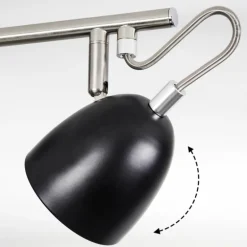 Plafonnier Moesdorf Nickel mat, Noir, 4 lumières