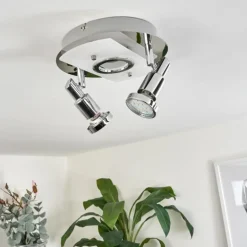 Plafonnier Morges LED Chrome, Nickel mat, 2 lumières