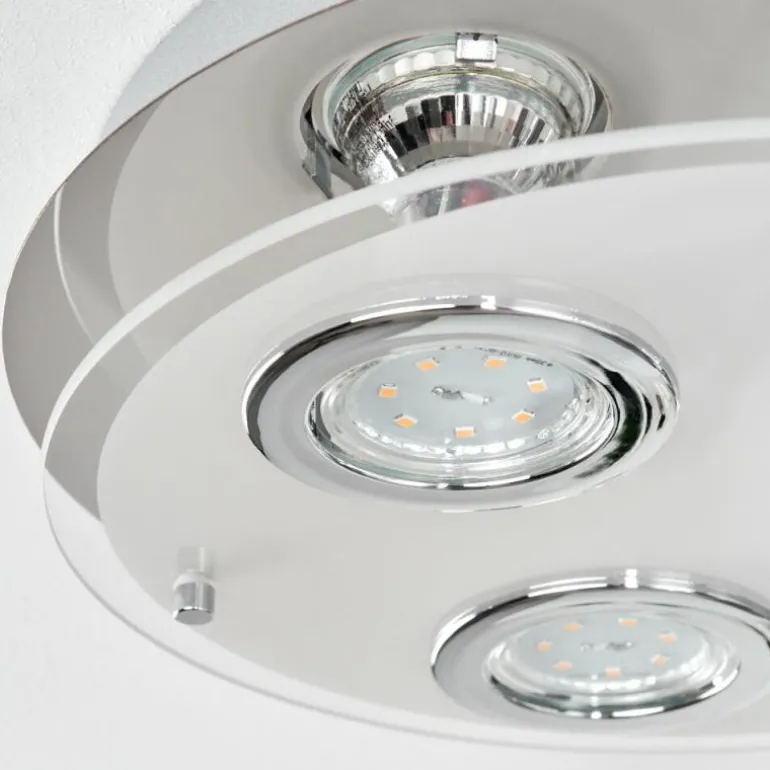 Plafonnier Morges LED Chrome, Blanc, 3 lumières