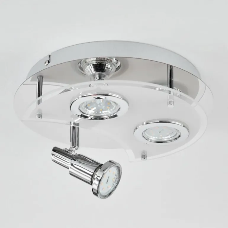 Plafonnier Morges LED Chrome, Blanc, 3 lumières