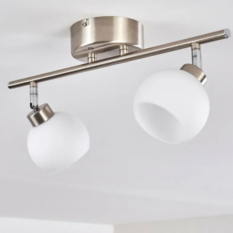 Plafonnier Motala LED Nickel mat, 2 lumières, Télécommandes, Changeur de couleurs
