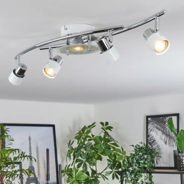 Plafonnier Naalisvaara Chrome, Blanc, 5 lumières