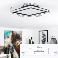 Plafonnier Nabbas LED Noir, 1 lumière