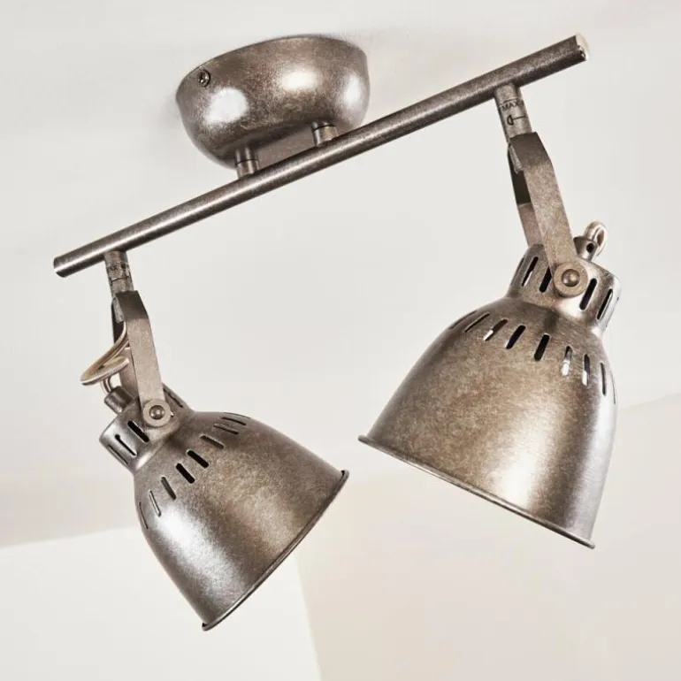 Plafonnier Nanlia Gris, Argenté, 2 lumières
