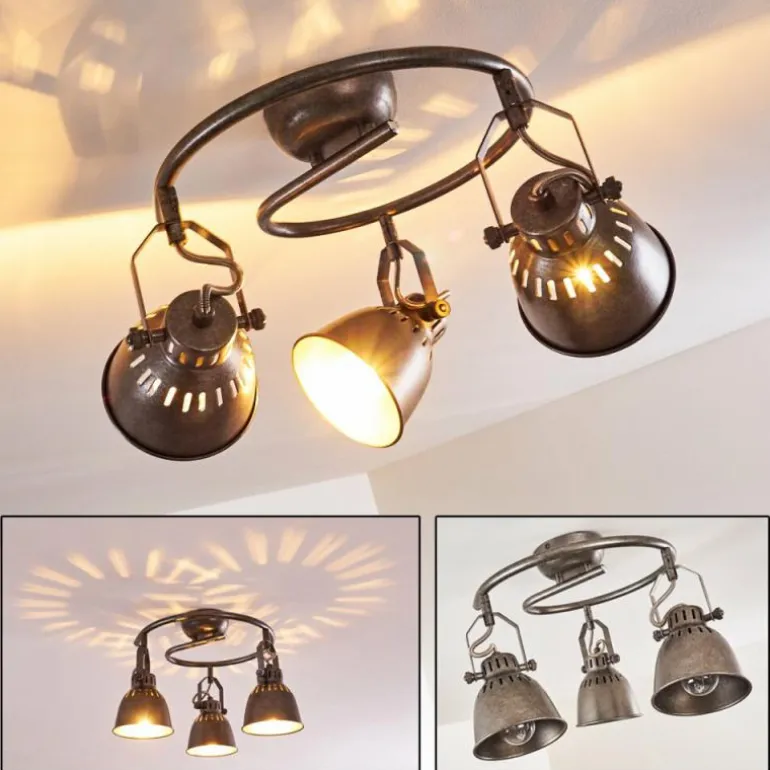Plafonnier Nanlia Gris, Argenté, 3 lumières