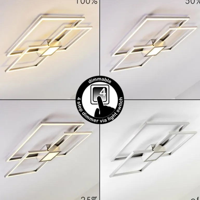 Plafonnier Narpes LED Nickel mat, 1 lumière