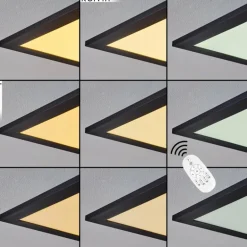 Plafonnier Nexo LED Noir, 1 lumière, Télécommandes