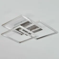 Plafonnier Oberegg LED Chrome, Nickel mat, 1 lumière, Télécommandes