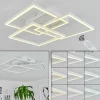Plafonnier Oberegg LED Chrome, Blanc, 1 lumière, Télécommandes