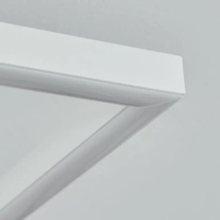 Plafonnier Oberegg LED Chrome, Blanc, 1 lumière, Télécommandes