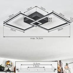 Plafonnier Obo LED Noir, 1 lumière