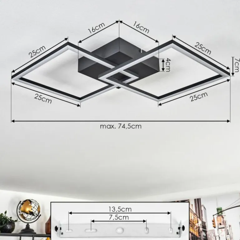 Plafonnier Obo LED Noir, 1 lumière