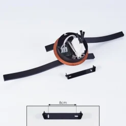 Plafonnier Odda LED Couleur bois, Noir, 2 lumières