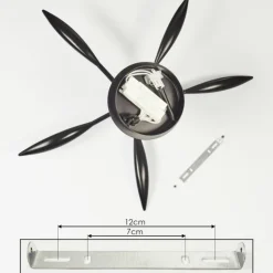 Plafonnier Oetling LED Noir, 1 lumière