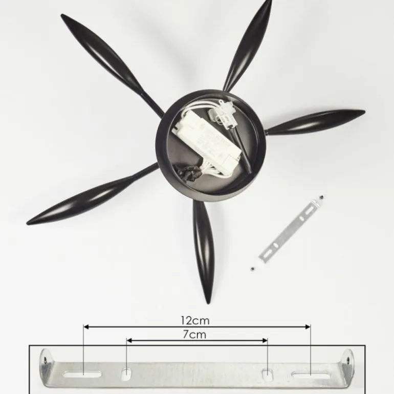 Plafonnier Oetling LED Noir, 1 lumière