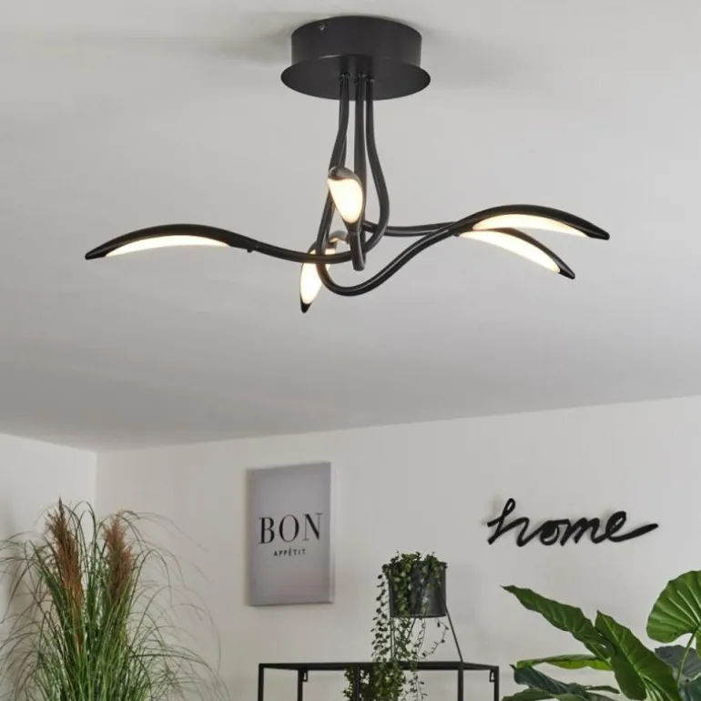 Plafonnier Oetling LED Noir, 1 lumière