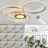 Plafonnier Olok LED Argenté, Blanc, 1 lumière, Télécommandes