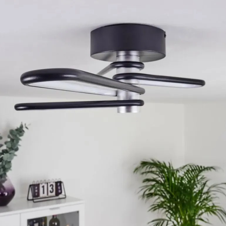 Plafonnier Olul LED Noir, Blanc, 2 lumières