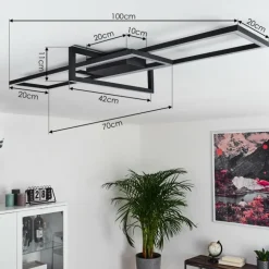 Plafonnier Omega LED Noir, 1 lumière