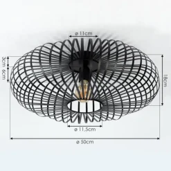 Plafonnier Oravi Noir, 1 lumière