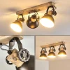 Plafonnier Orny Anthracite, Bois clair, 3 lumières