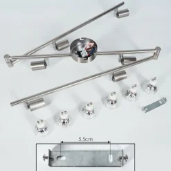 Plafonnier Oula LED Nickel mat, 6 lumières