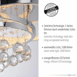 Plafonnier Paul Neuhaus ROTAZO LED Argenté, 1 lumière
