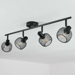 Plafonnier Pipisu Noir, 4 lumières