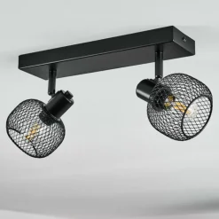 Plafonnier Pipisu Noir, 2 lumières