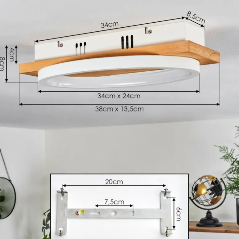 Plafonnier Pompu LED Écru, 1 lumière
