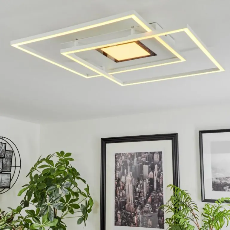 Plafonnier Popoy LED Blanc, 1 lumière, Télécommandes