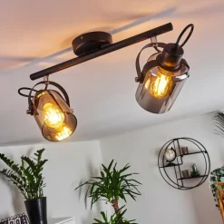 Plafonnier Quieri Noir, 2 lumières