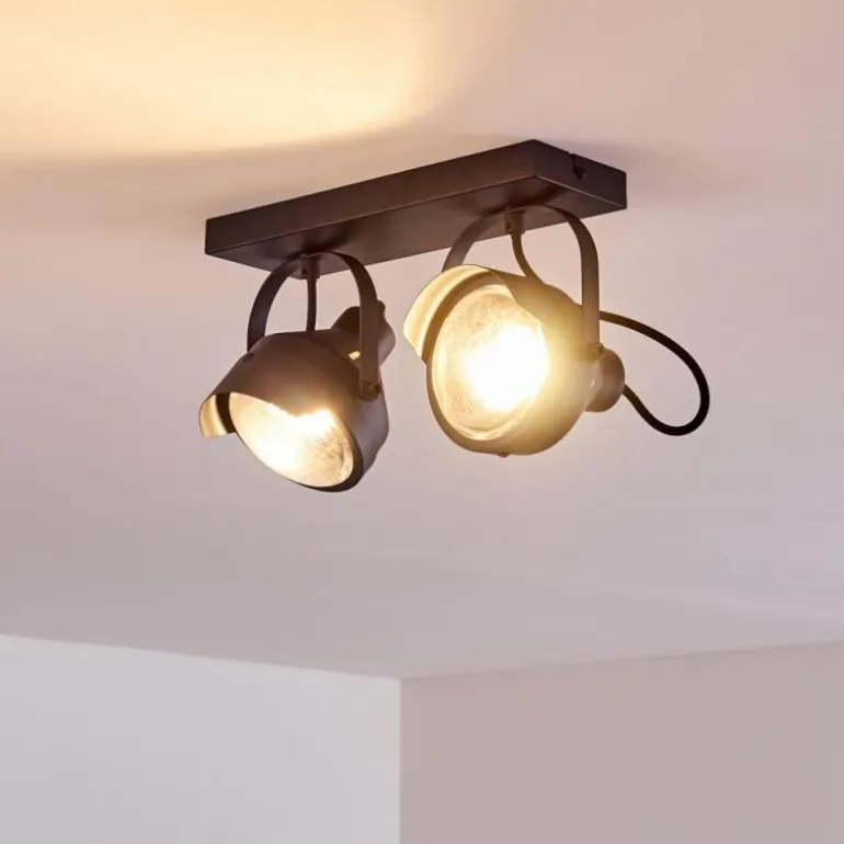 Plafonnier Rahway Noir, 2 lumières