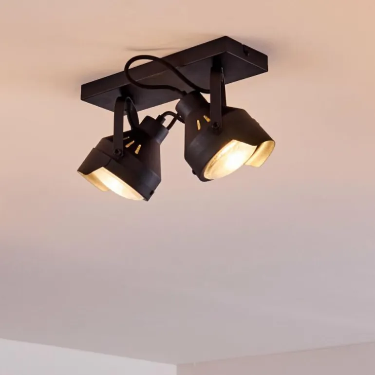 Plafonnier Rahway Noir, 2 lumières