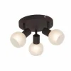 Plafonnier rond à spots Brilliant Gabon Brun, 3 lumières