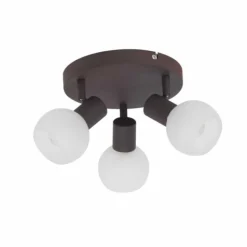 Plafonnier rond à spots Brilliant Gabon Brun, 3 lumières