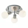 Plafonnier rond à spots Brilliant Tiara Blanc, 3 lumières