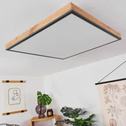Plafonnier Salmi LED Couleur bois, Noir, Blanc, 1 lumière