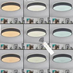 Plafonnier Samaira LED Blanc, 1 lumière, Télécommandes