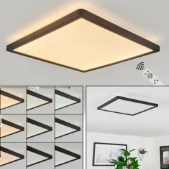 Plafonnier Sasinhosa LED Noir, 1 lumière, Télécommandes