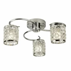 Plafonnier Searchlight ROYAL Chrome, Transparent, 3 lumières