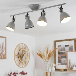 Plafonnier Selki Gris, 4 lumières