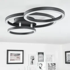 Plafonnier Sorte LED Chrome, Noir, 1 lumière