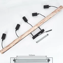 Plafonnier Soungou Écru, Noir, 5 lumières