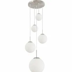 Plafonnier Steinhauer BOLLIQUE Acier inoxydable, 5 lumières