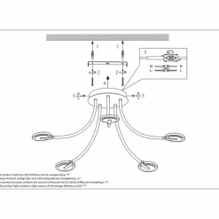 Plafonnier Steinhauer Turound LED Noir, 5 lumières