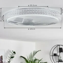 Plafonnier Suno LED Transparent, Blanc, 1 lumière, Télécommandes