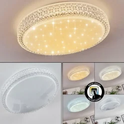 Plafonnier Suno LED Transparent, Blanc, 1 lumière